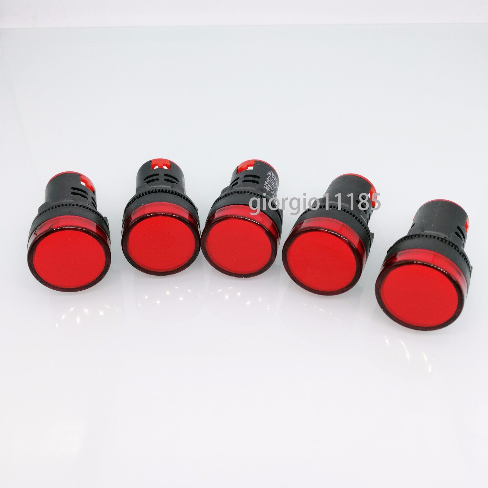 US Stock 5pcs Red LED Power Indicator Signal Light AC DC 12V 22mm AD16-22DS