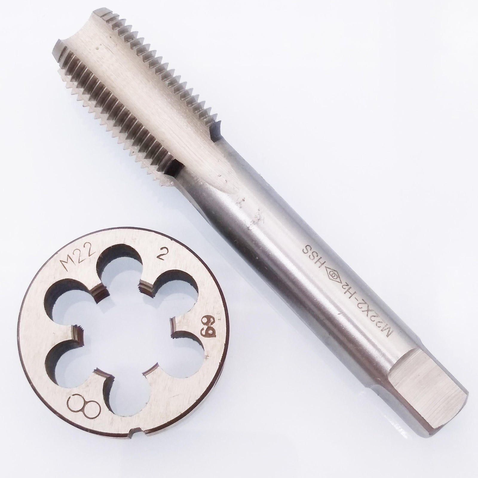 US Stock HSS M22 x 2mm Tap & M22 x 2.0mm Die Metric Thread Right Hand