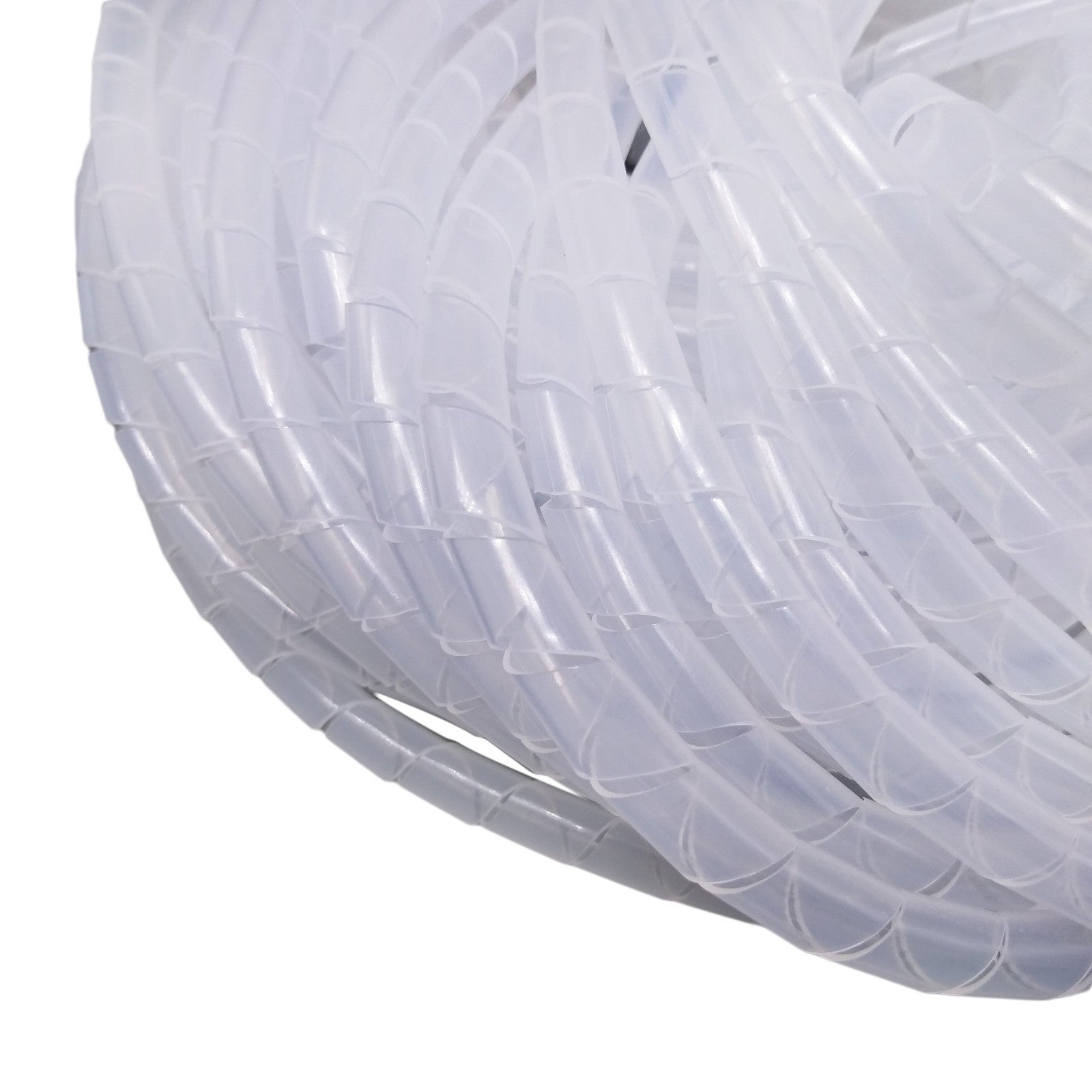 US Stock 15M 49.21ft Roll 6mm Spiral Wrapping Band Cable Management White ROHS