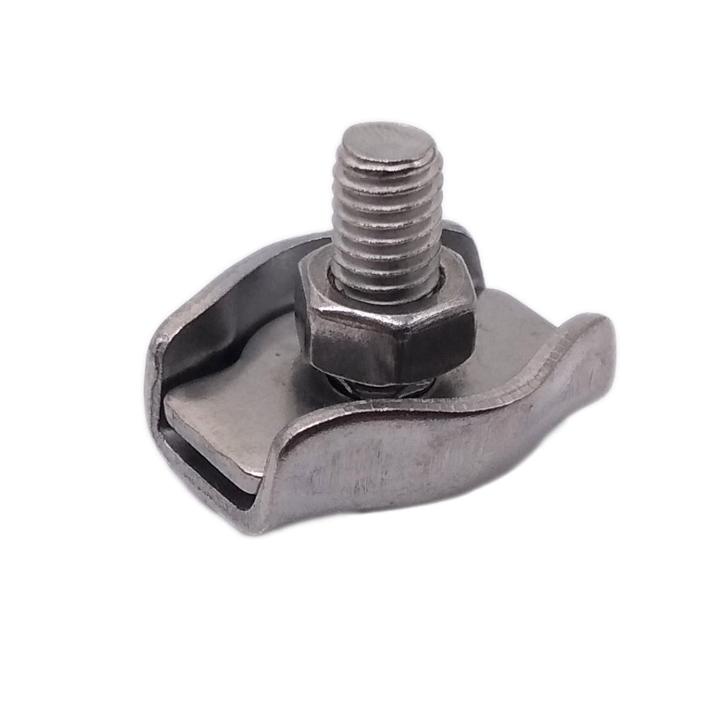 US Stock 10pcs 4mm 304/A2 Stainless Steel Wire Rope Simple Grip Cable Clamp