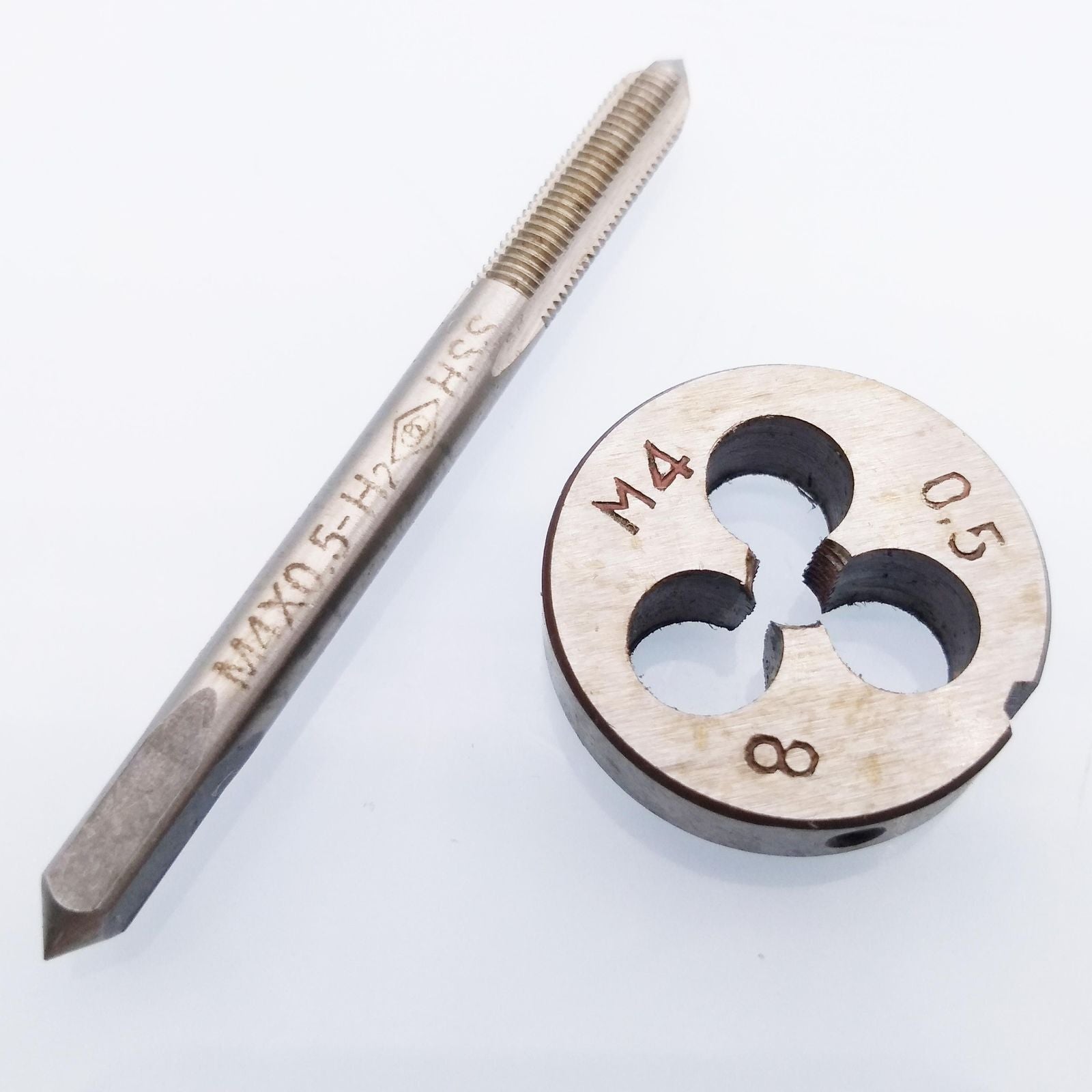HSS M4 x 0.5mm Tap & M4 x 0.5mm Die Metric Thread Right Hand