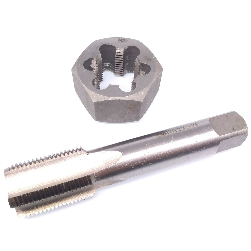 US Stock HSS M27 x 2mm Tap & 27 x 2mm Hexagon Die Metric Thread Right Hand Set