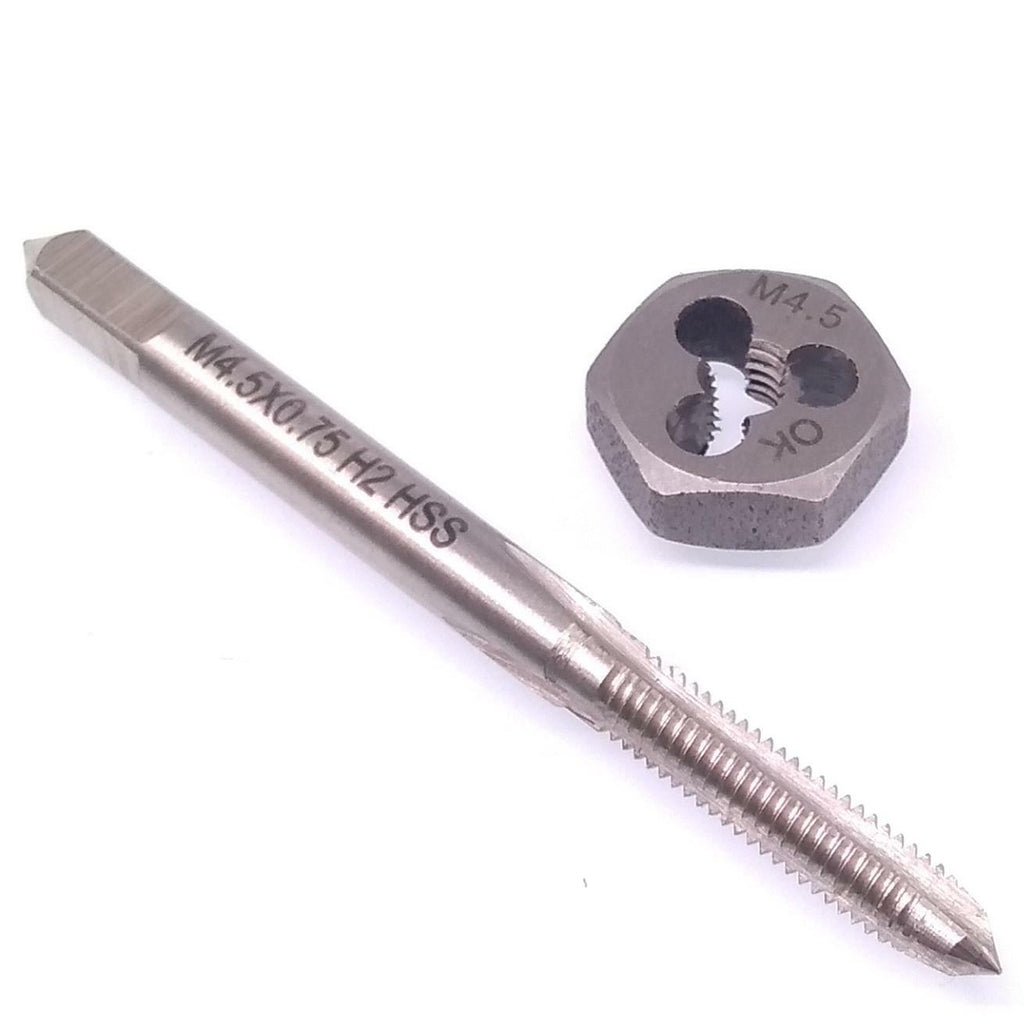 HSS M4.5 x 0.75mm Tap & 4.5 x 0.75mm Hexagon Die Metric Thread Right Hand Set