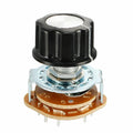 6mm 2P5T 2 Rod 5 Position Single Band Channel Rotary Switch Plastic Knob