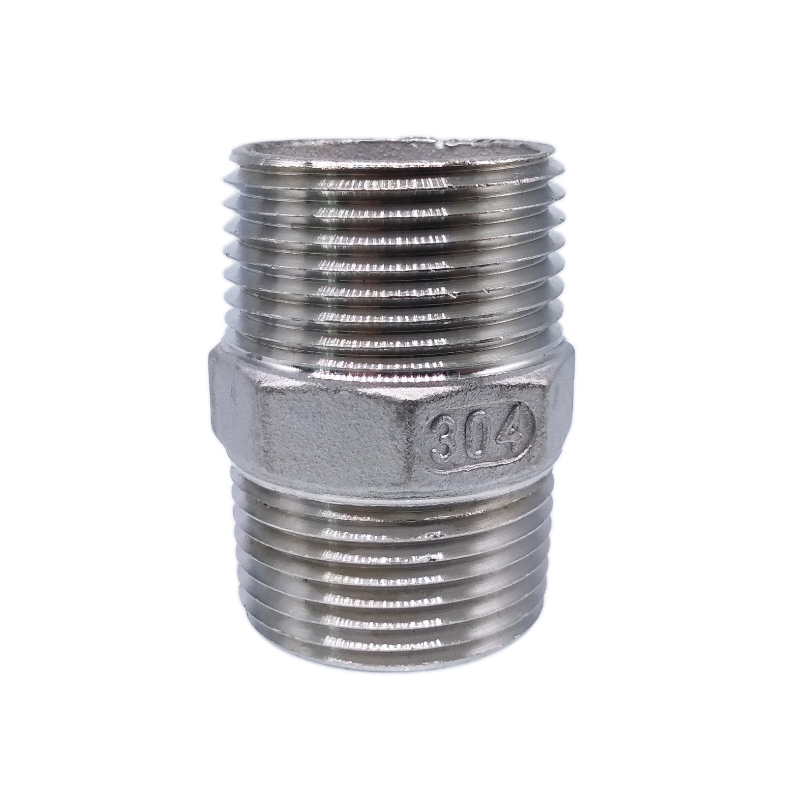 US Stock 2pcs 1" Male x 1" Male Hex Nipple SS 304 Threaded Pipe Fitting NPT
