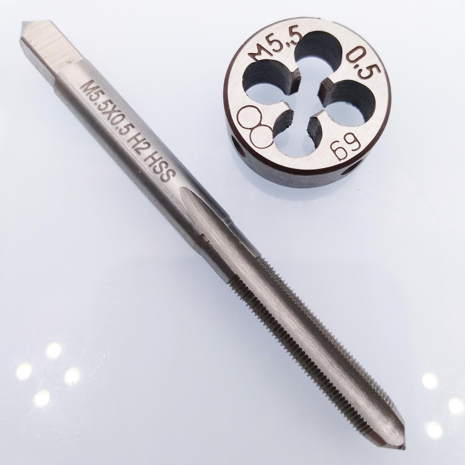 US Stock HSS M5.5 x 0.5mm Tap & M5.5 x 0.5mm Die Metric Thread Right Hand