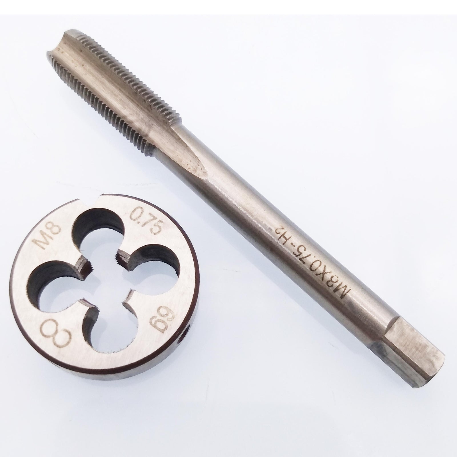 HSS M8 x 0.75mm Tap & M8 x 0.75mm Die Metric Thread Right Hand