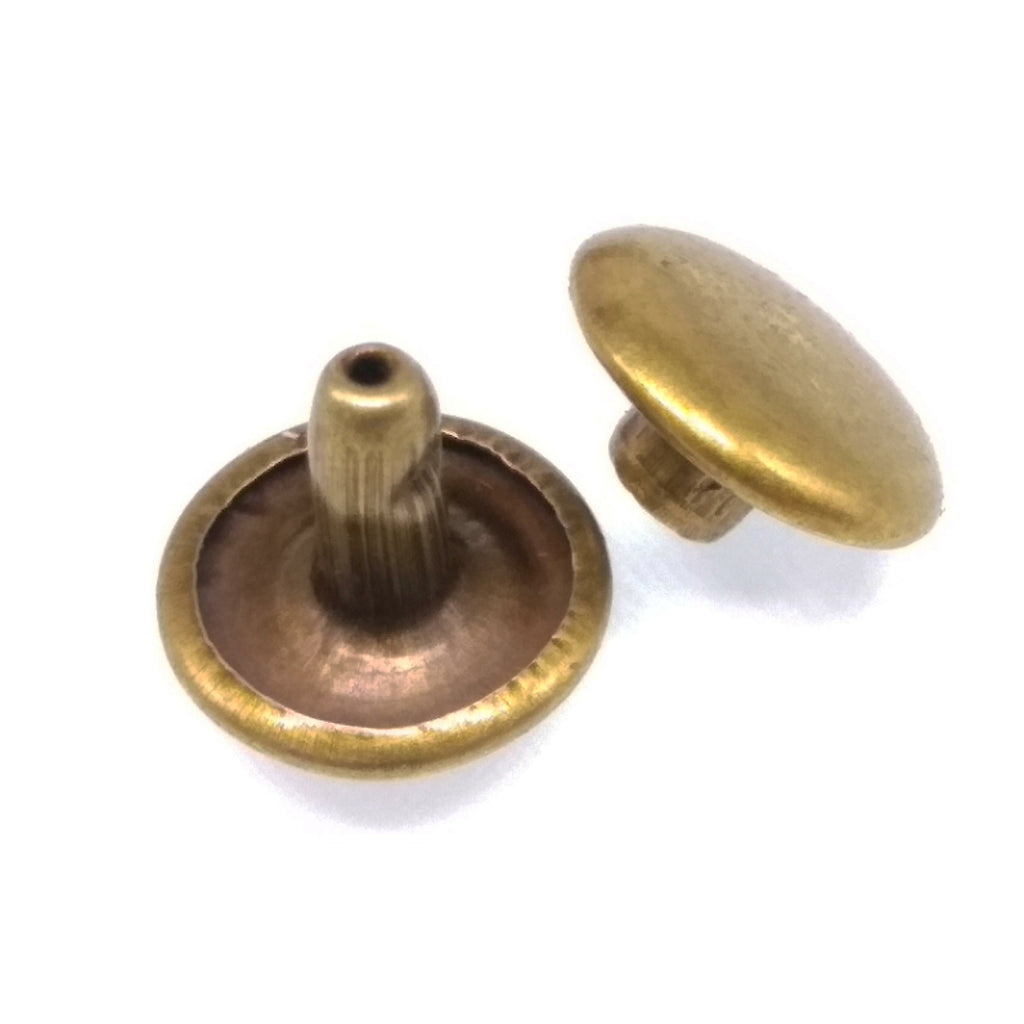 100pcs 10mm Round Double Cap Rivets Leather Craft Stud Repair Tool DIY Bronze