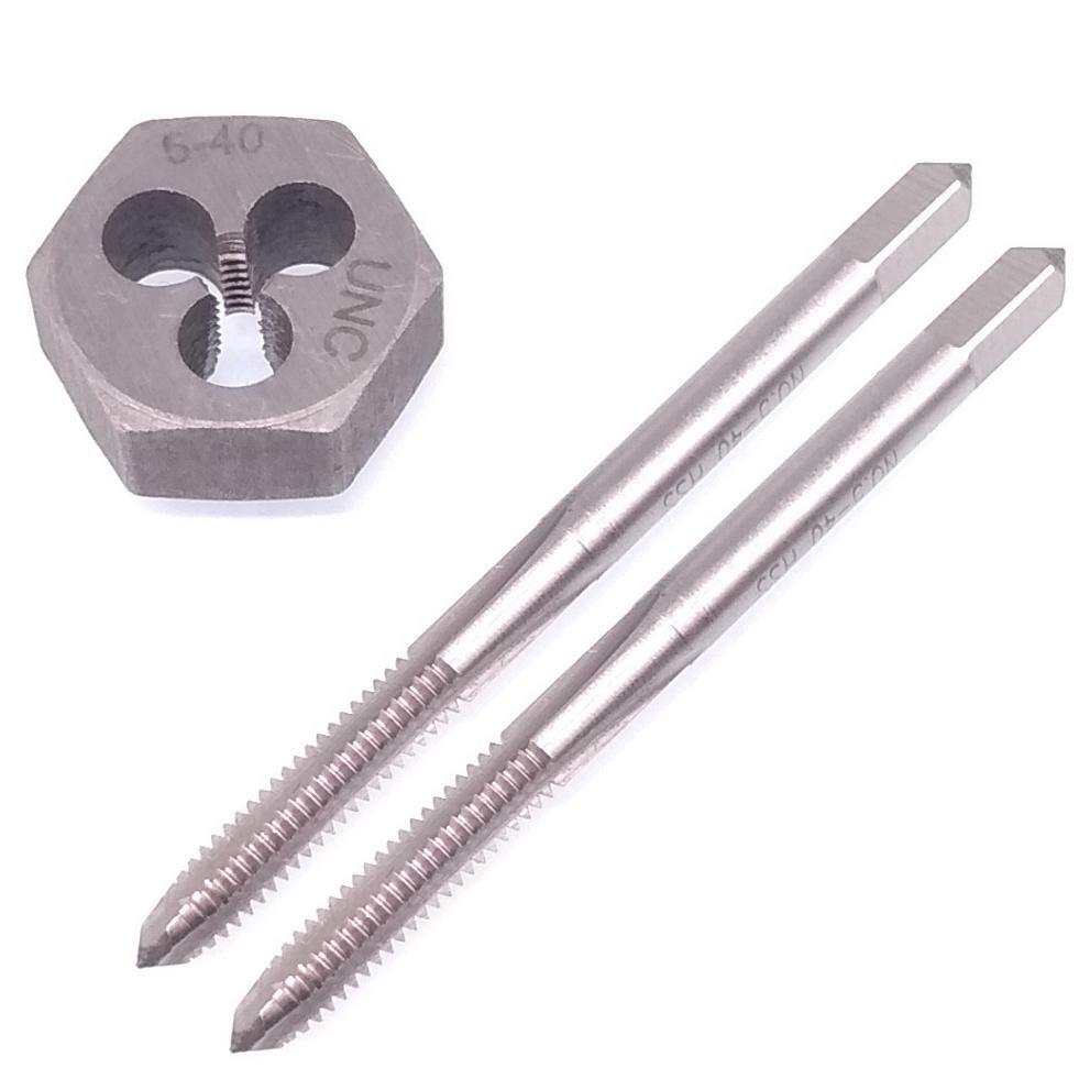 HSS 5-40 Taper & Plug Tap & 5-40 Hexagon Die Thread Right Hand Set