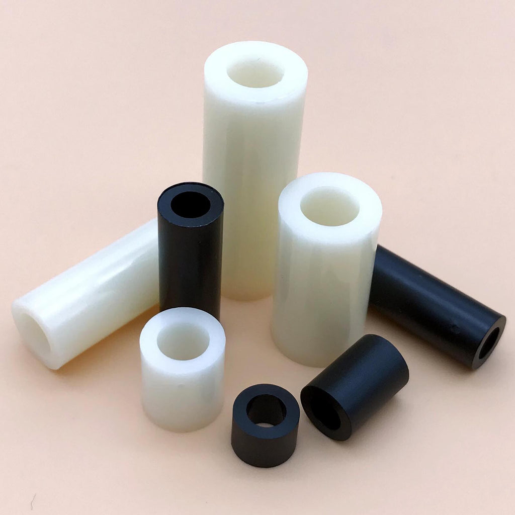 100pcs Black Nylon ABS Round Non-Threaded Column Standoff Spacer Washer M4x2mm