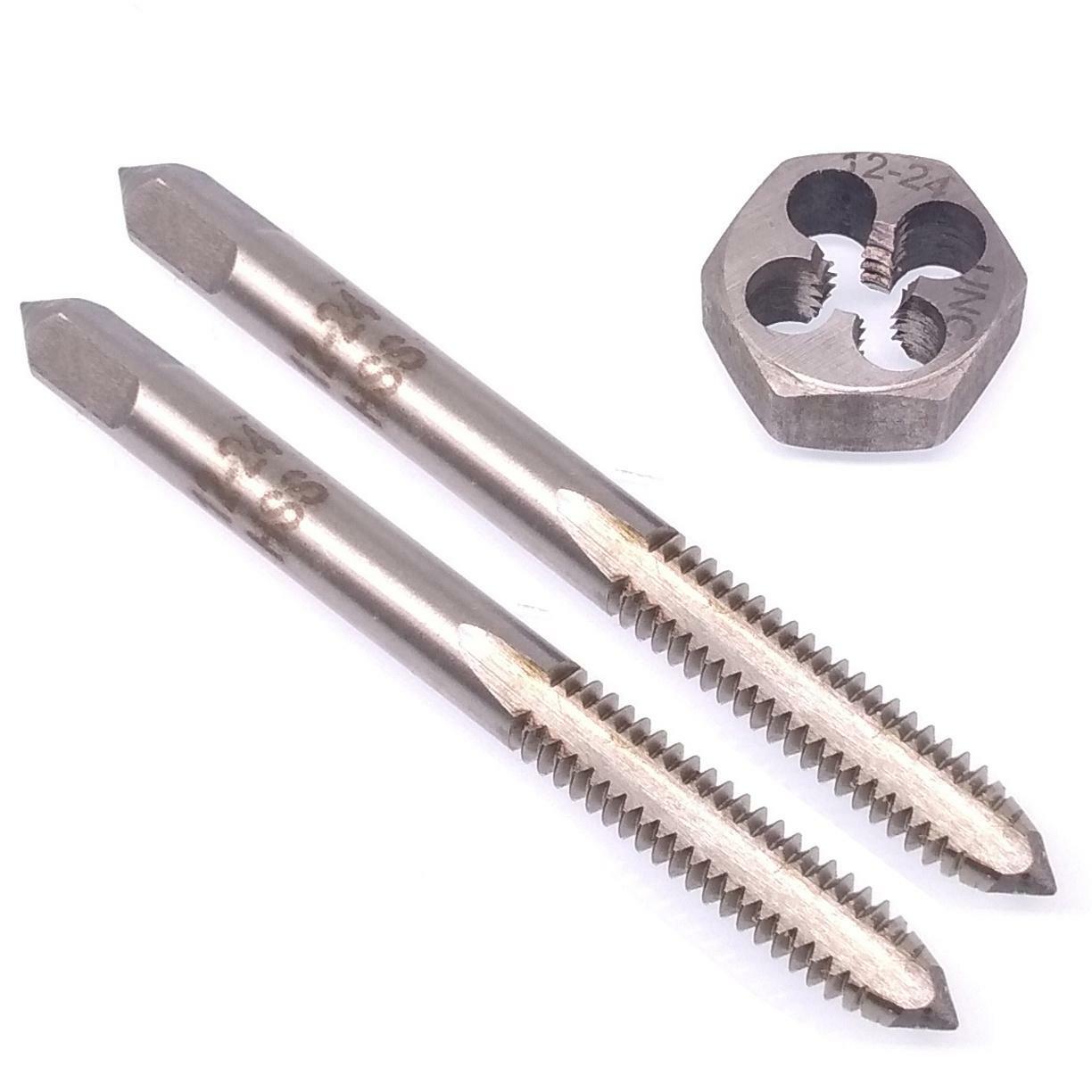 HSS 12-24 Taper & Plug Tap & 12-24 Hexagon Die Thread Right Hand Set