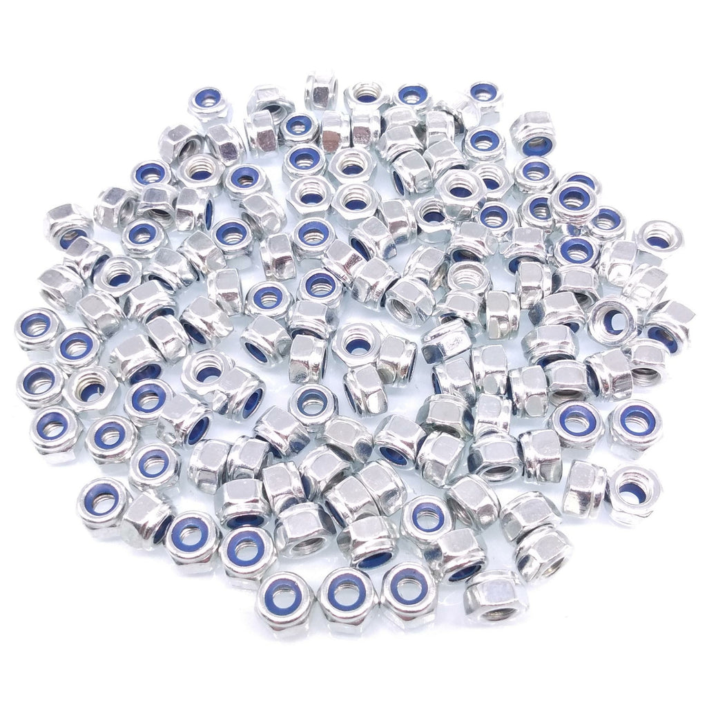 500x M4 x 0.7mm Self-Locking Nylon Insert Hex Nuts Zinc plated Carbon Steel