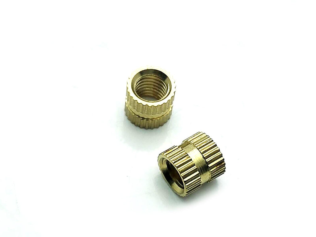 US Stock 20x M6 L8mm OD8.3mm Brass Cylinder Knurled Threaded Insert Embedded Nut
