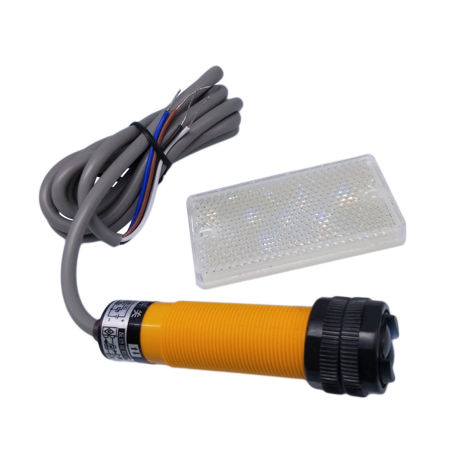 US Stock E3F-R2P3 Reflective Photoelectric Switch Sensor PNP NO/NC 6-36VDC M18X1