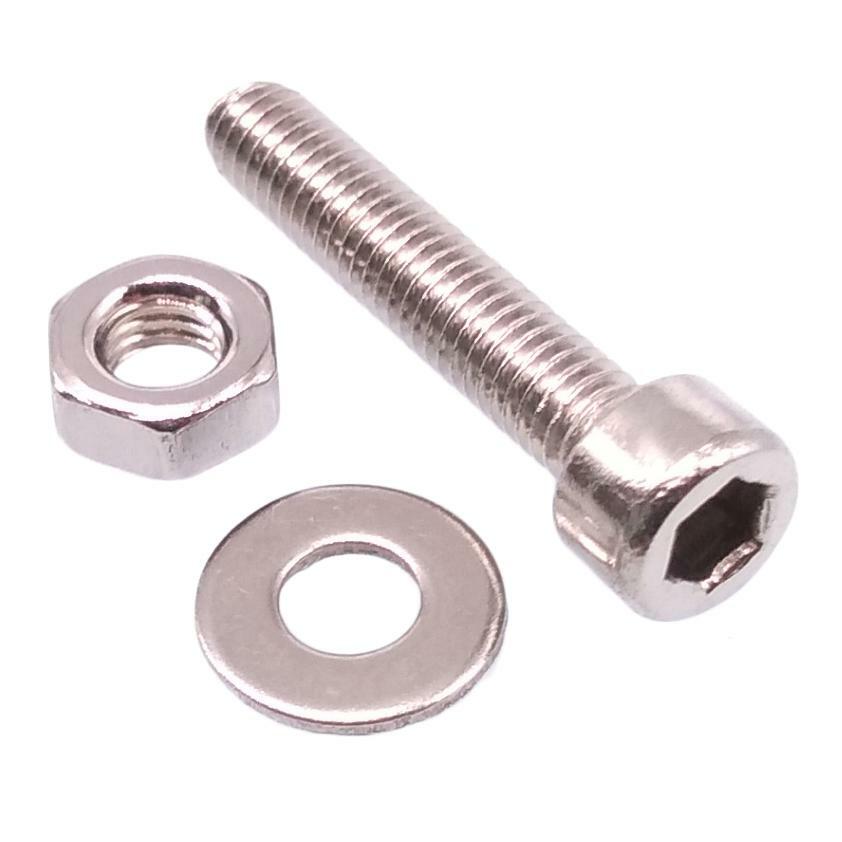 200x M3 x 16mm Socket Head Cap Screws Stainless Steel Allen Socket Nuts Washers