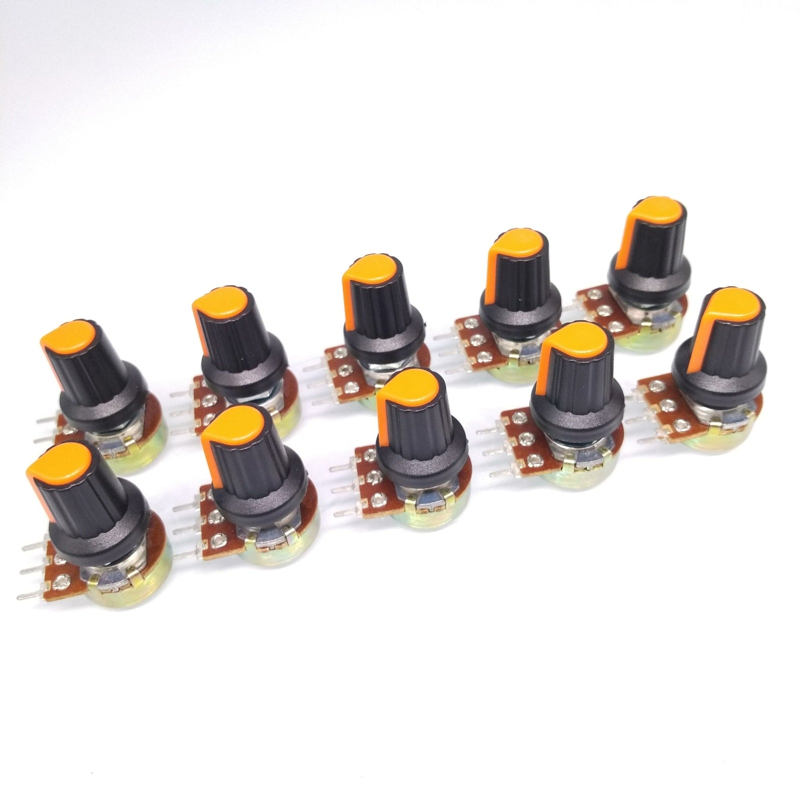 AU Stock 10 Units 5K B5K OHM Linear Taper Rotary Potentiometer POT Orange Knob