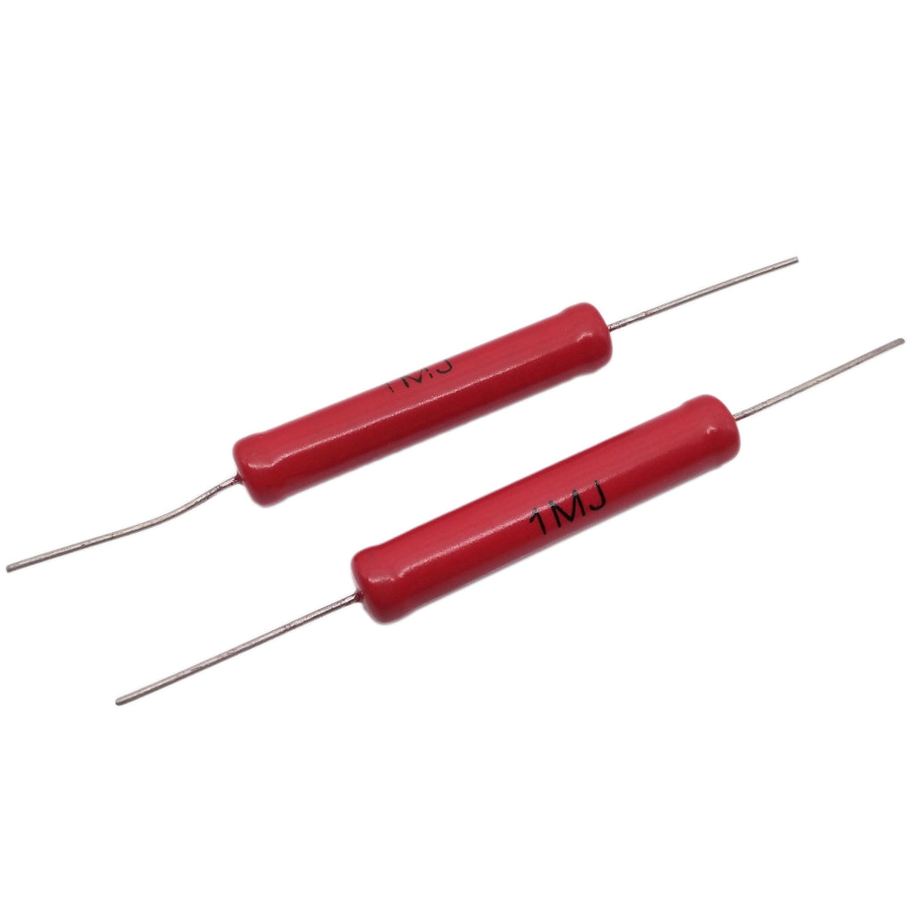 US Stock 2pcs 5W Watts 10KV High Voltage Glass Glaze Resistors 1M ohm