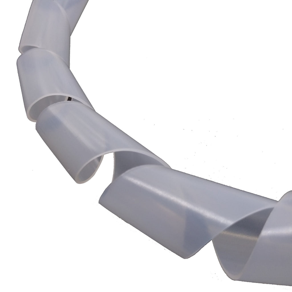 US Stock 3M 9.84 Feet Roll 20mm Spiral Wrapping Band Cable Management White ROHS
