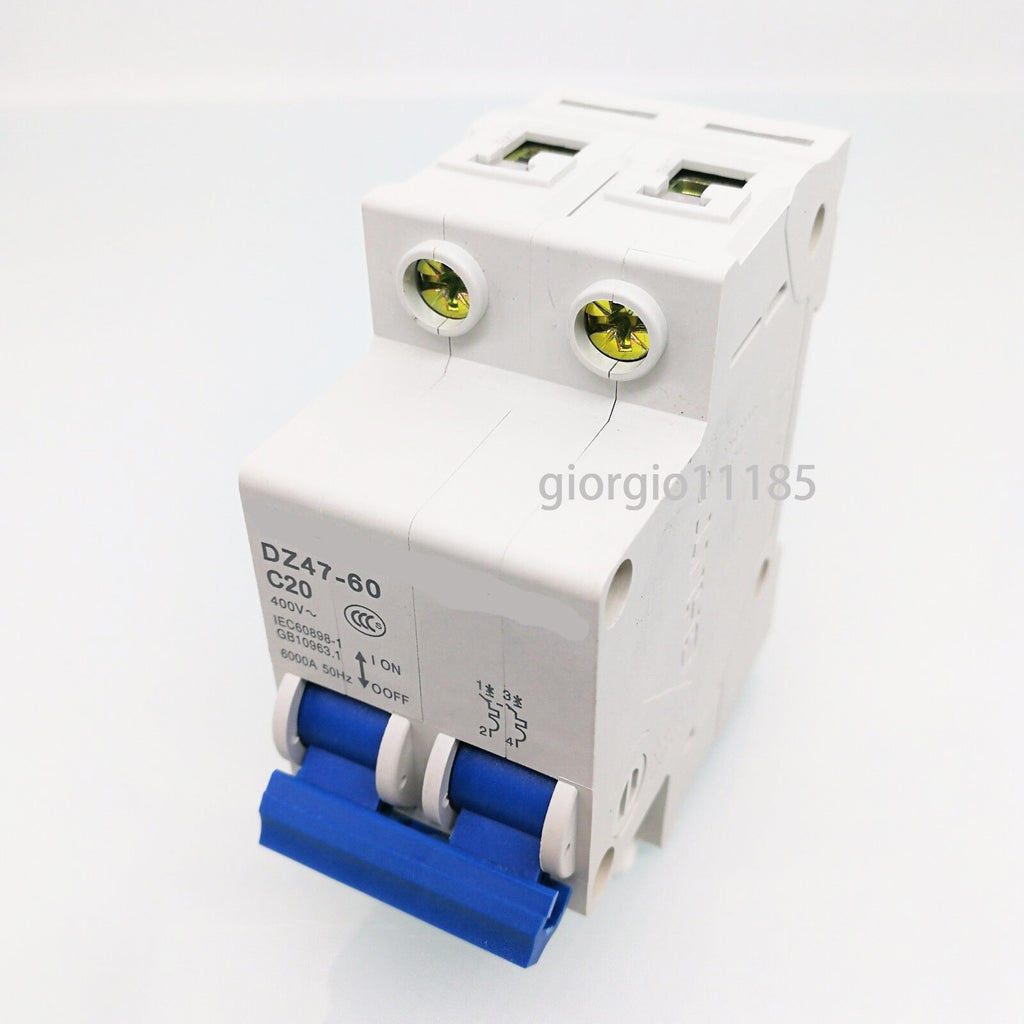 US Stock DZ47-60 C20 2P 20A Rated Current 3 Pole Miniature Circuit Breaker