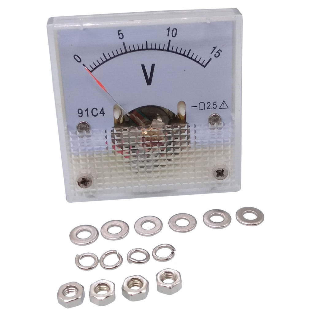 US Stock DC 0 ~ 15V Square Analog Volt Pointer Needle Panel Meter Voltmeter 91C4