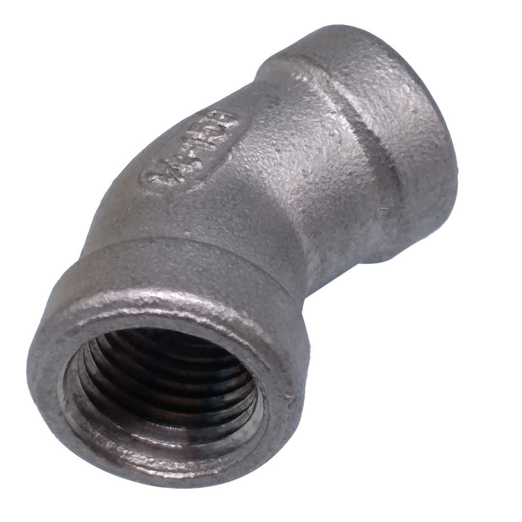 US Stock 2x 1/4" Elbow 45 Degree Angled 304 SS Female Threaded Pipe Fitting NPT