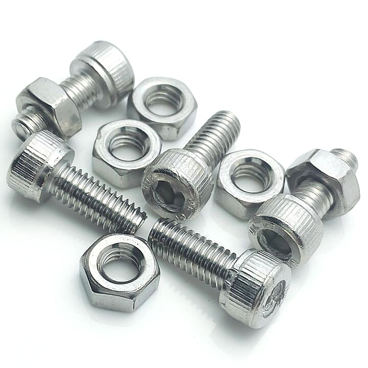 US Stock 50x M4 x 10mm Hex Socket Screw Bolt Knurling DIN912 Stainless Steel Nut