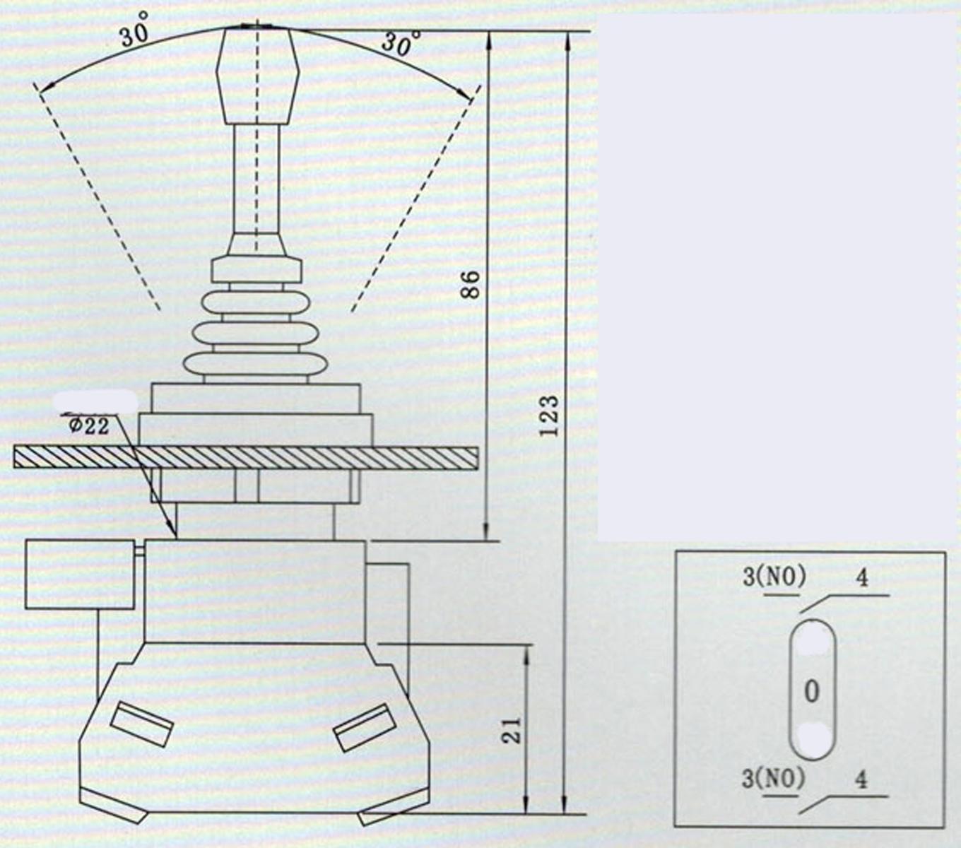 US Stock 2NO Two Position Maintained Type Monolever Joystick Switch HKD-FW12