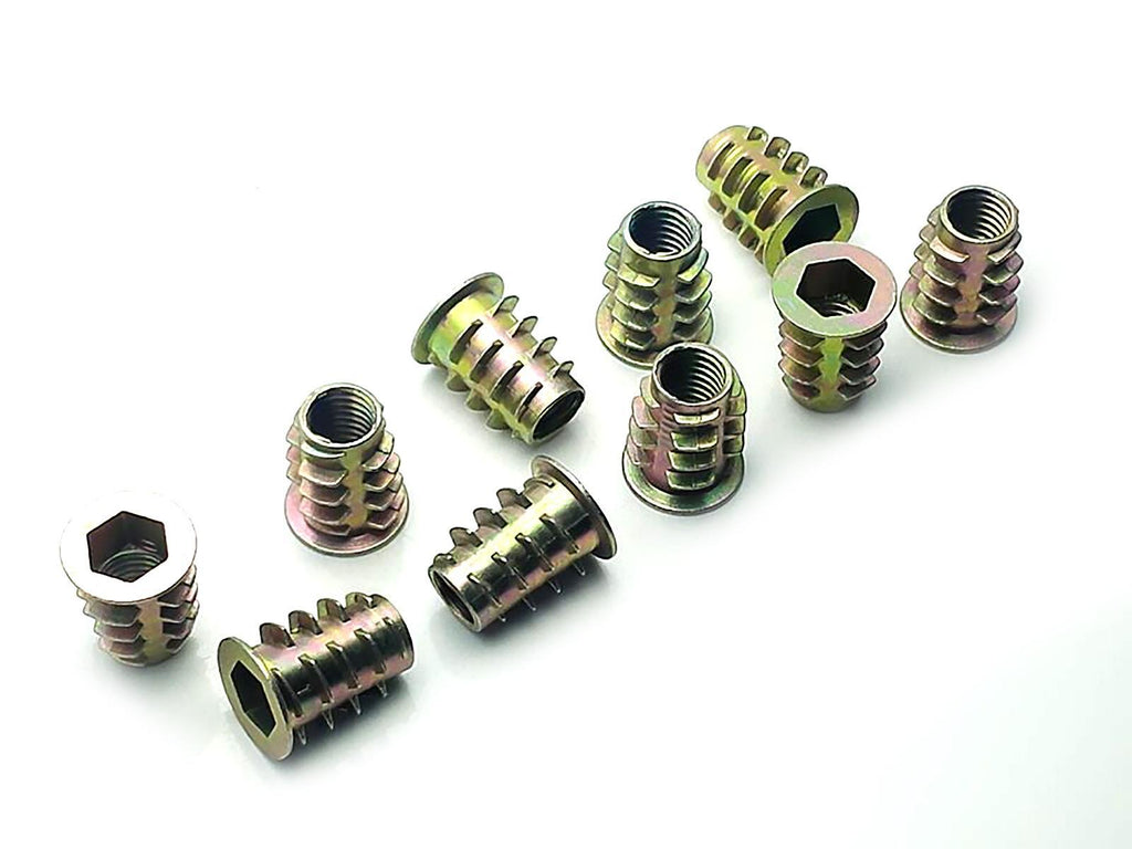 US Stock 20x M8 x 18mm Furniture Hex Drive Flat Head Nuts Screws For Wood Insert