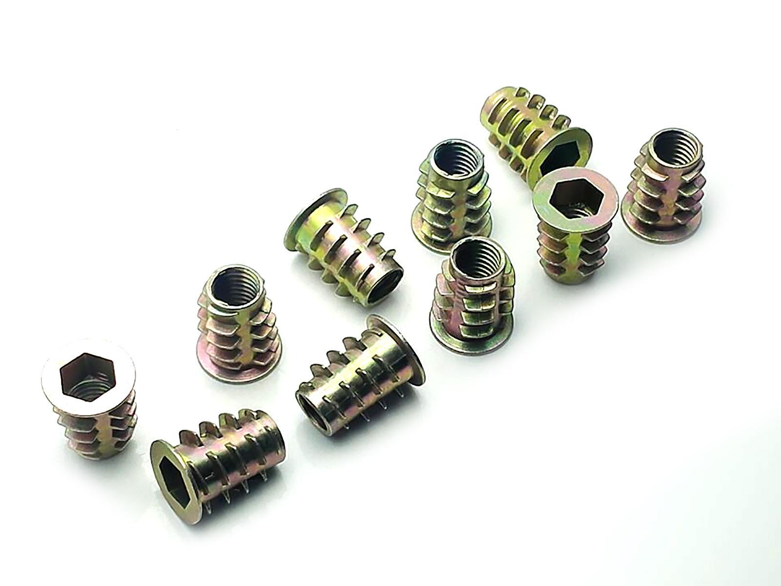 US Stock 20x M8 x 18mm Furniture Hex Drive Flat Head Nuts Screws For Wood Insert