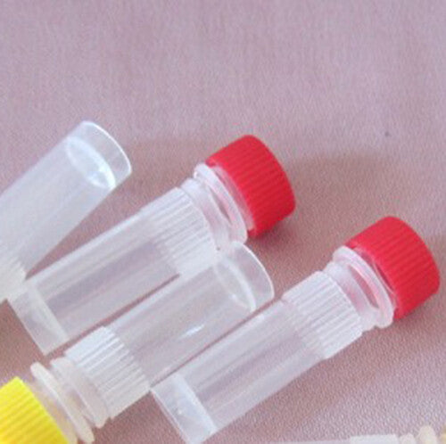 250pcs 1ml Red Plastic Vials Microcentrifuge Tubes Lab Screw Cap Tube