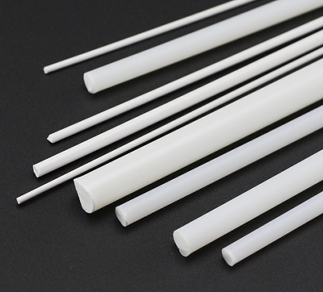 10x ABS Styrene Plastic Round Bar Rod Dia 4mm ±10% length 9.8" 250mm White