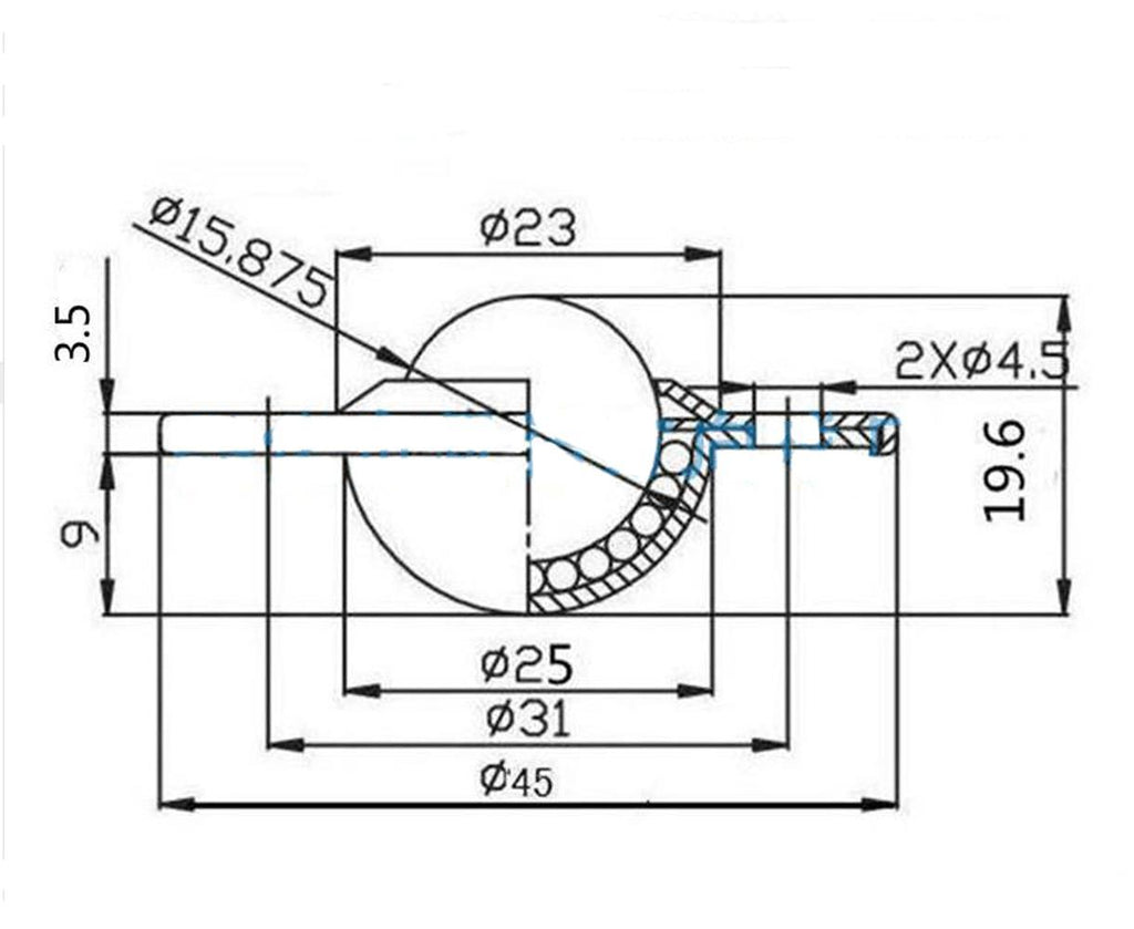 AU Stock 4pcs Dia 5/8'' Ball Metal Transfer Bearing Unit Conveyor Roller CY-16B