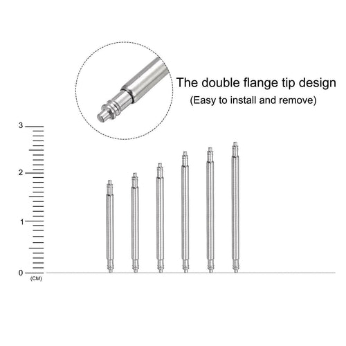 12pcs 18-25mm Watch Band Link Pins with Spring Bar Tool 1.4mm Dia Spring Bar Pin