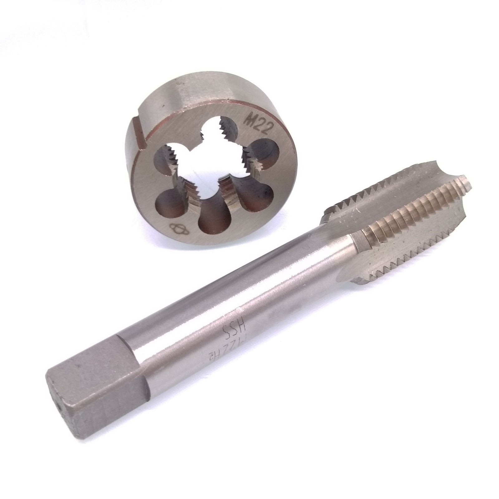 US Stock HSS M22 x 2.5mm Tap & M22 x 2.5mm Die Metric Thread Right Hand