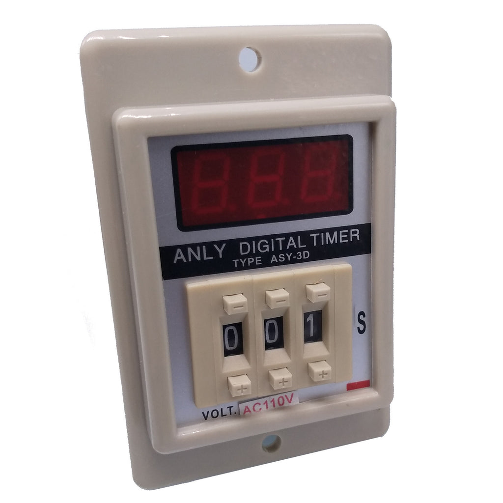 US Stock ASY-3D 1-999s AC110V Power On Delay Timer Digital Time Relay 8P W/ Base