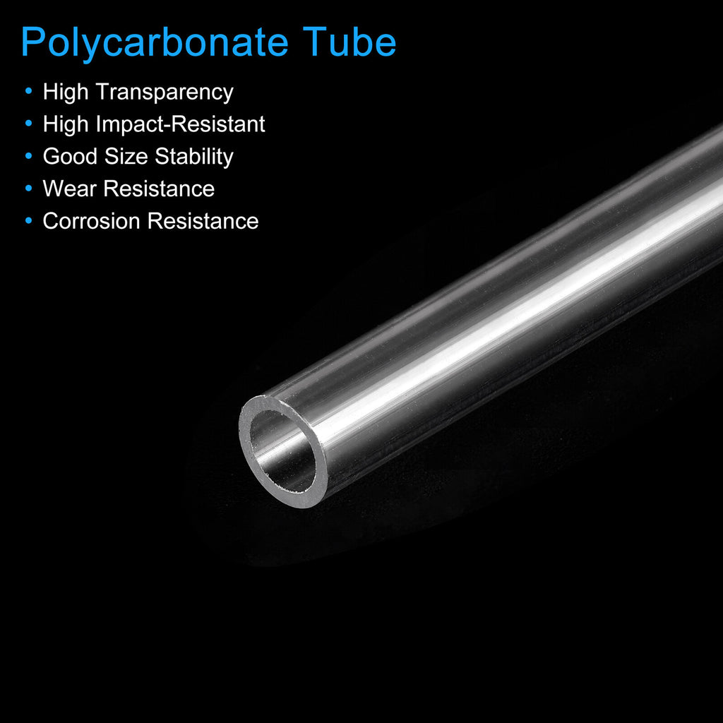 3pcs Plastic Pipe Rigid Tube Clear 0.23"(6mm) ID 0.31"(8mm) OD 6" (150mm) Length