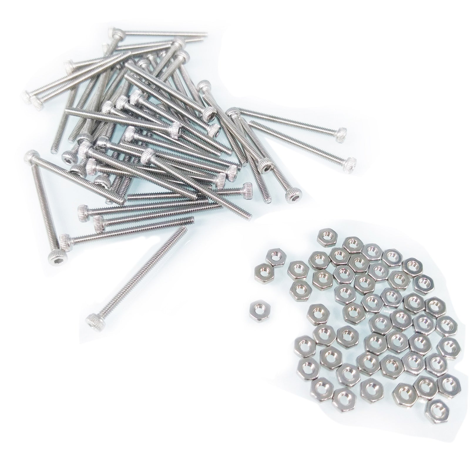 US Stock 50x M2 x 25mm Hex Socket Screw Bolt Knurling DIN912 Stainless Steel Nut