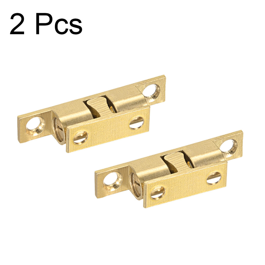 2pcs Cabinet Door Closet Brass Double Ball Catch Tension Latch 42mm Length