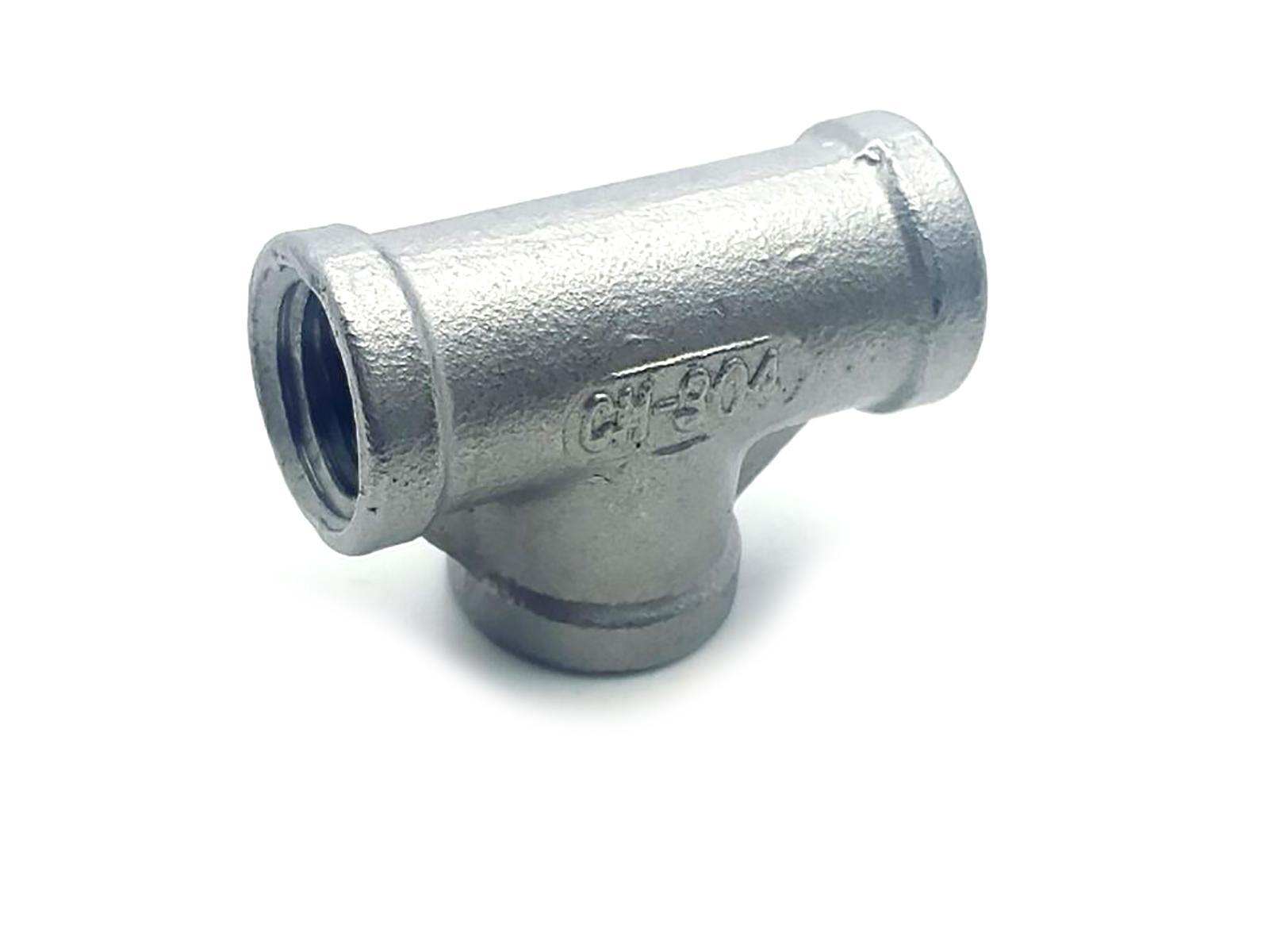 US Stock 2pcs 1/4" Tee T 3 way Female 304 SS Threaded Connector Pipe Fitting NPT