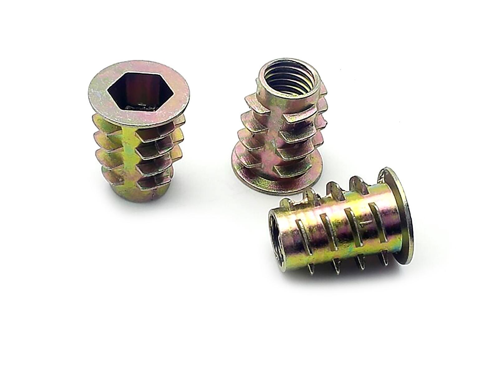 US Stock 20x M8 x 18mm Furniture Hex Drive Flat Head Nuts Screws For Wood Insert