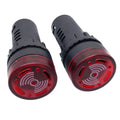 US Stock 2pcs AD16-22SM 110V Red LED Indicator Light Signal Flash Buzzer Beep