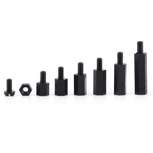 250Pcs Plastic Nylon M2 Hex Column Standoff Spacer Screw Nut male-female set