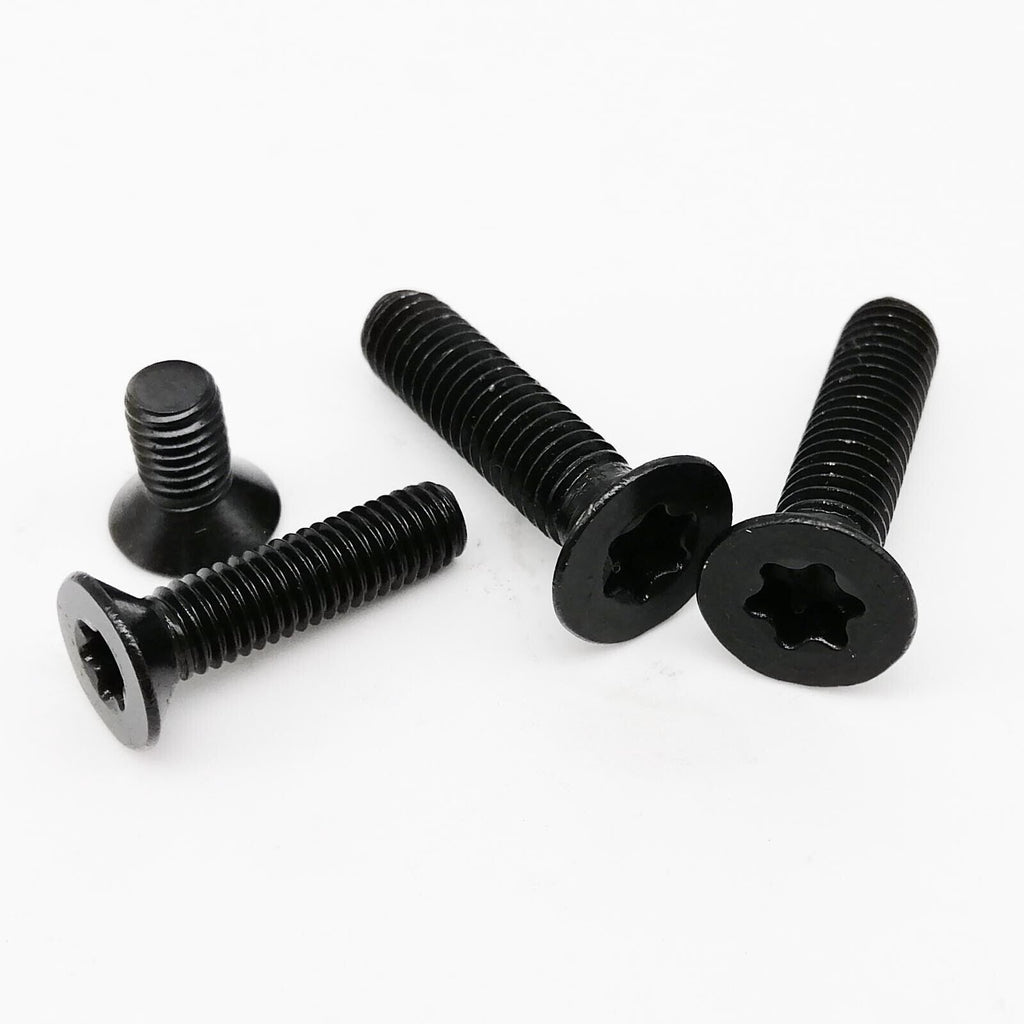 10pcs M6 x 16mm Black Six-Lobe Torx Head Flat Countersunk Screw Bolt