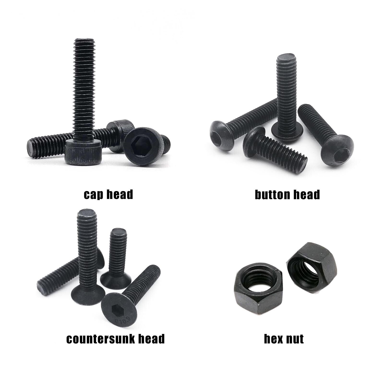 650x M1.6 Allen Hex Socket Head Cap Button Countersunk Screw Bolt Nut Kit Set