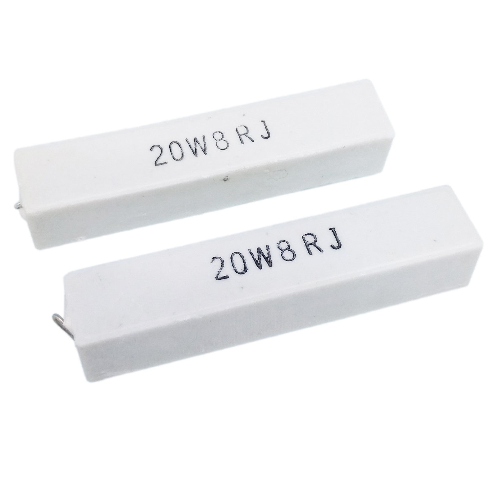 AU Stock  2pcs 8 ohm 8RΩJ 20 watt Axial Ceramic Cement Power Resistor 20W