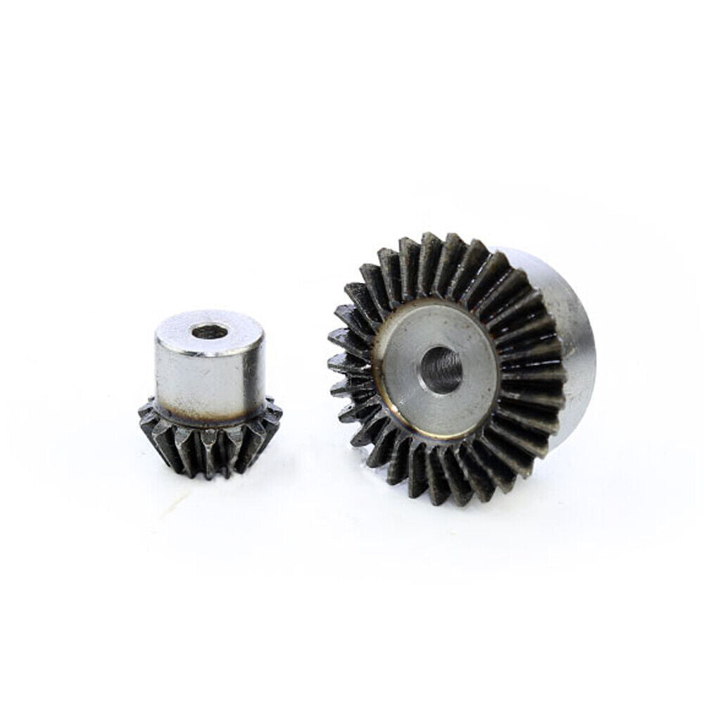 1 Pair 1.5 Modulus 1:2 Pairing Bevel Gears Combination 90° 20T + 40T C45 Steel