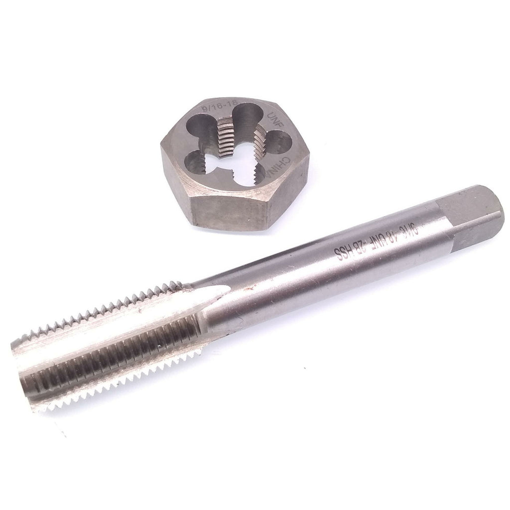 US Stock HSS 9/16-18 Tap & 9/16-18 Hexagon Die Thread Right Hand Set