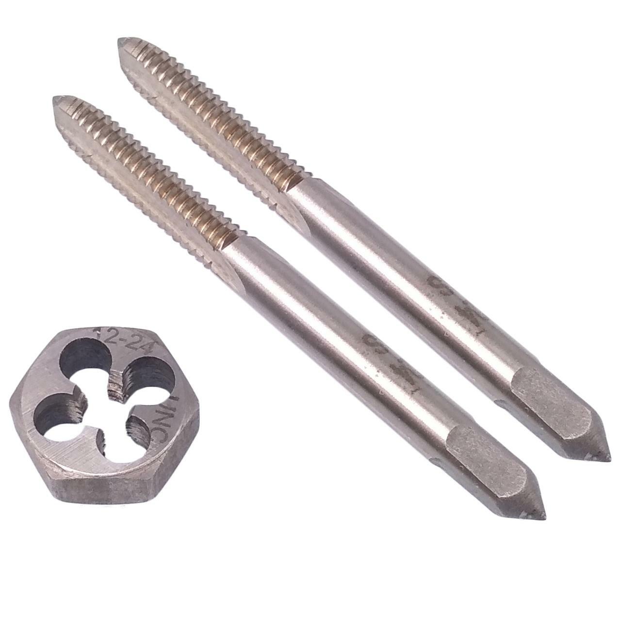 HSS 12-24 Taper & Plug Tap & 12-24 Hexagon Die Thread Right Hand Set