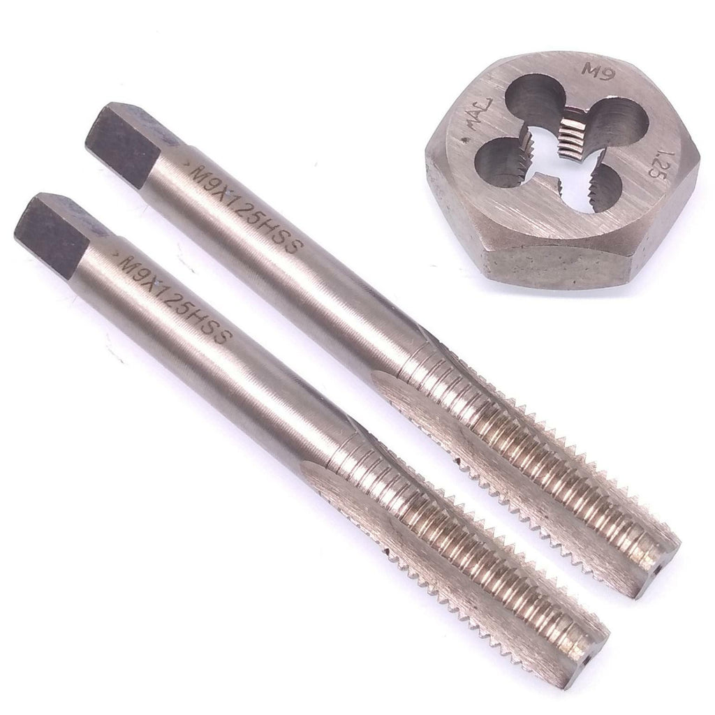 HSS M9 x 1.25mm Taper & Plug Tap & 9x1.25mm Hexagon Die Metric Thread Right Hand