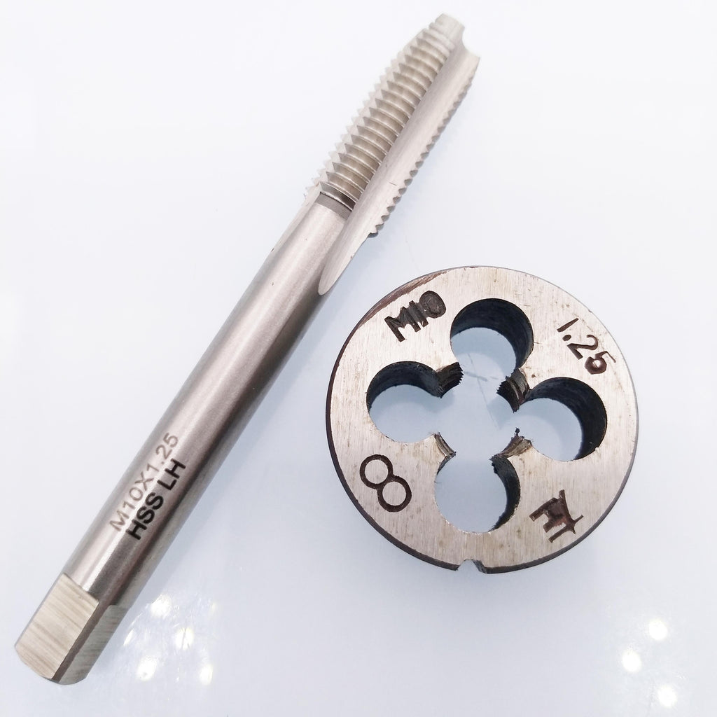 HSS M10 x 1.25mm Tap & M10 x 1.25mm Die Metric Thread Left Hand